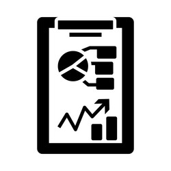 Writing tablet with analytics chart icon vector