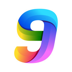 A colorful number 9 logo design Royalty Free Vector Image