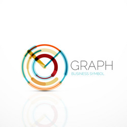 abstract logo idea linear chart or graph vector image