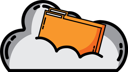 cloud data with digital folder file vector image