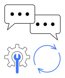 collaboration and efficiency through conversation vector image