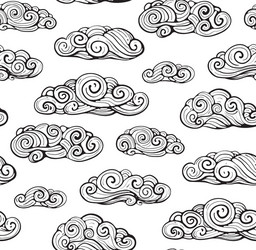 Elegant Cloud Line Art Pattern vector image