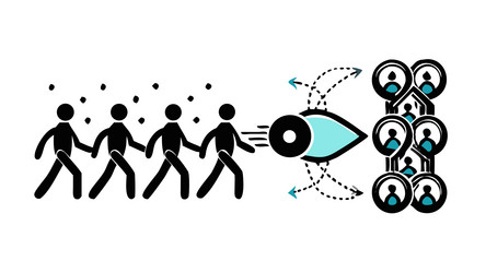 human perception and data flow visual learning vector image