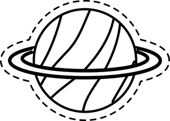 patch saturn planet applique vector image