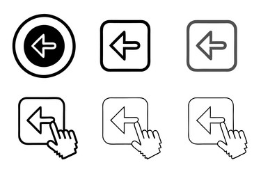 previous and next arrows with hand cursor icons vector image