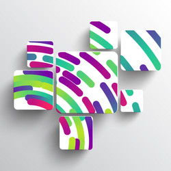 rounded shape with shadow and colorful circle vector image