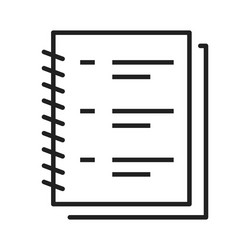 Simple linear diary blank for notes icon vector