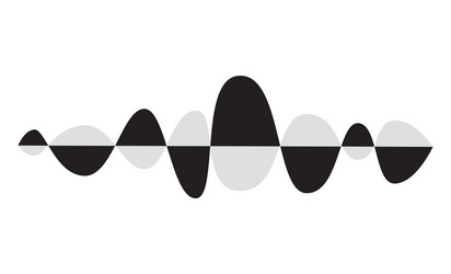 Sound wave signal in curve form for music or audio vector