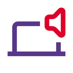 built-in speakers on laptop for audio output vector image