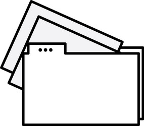line file folder with documents papers information vector image