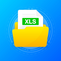 open folder icon with xls file inside vector