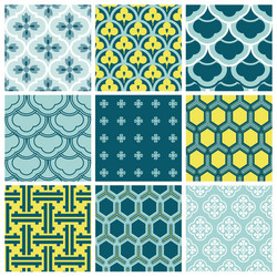 Retro Tile Seamless Patterns vector image
