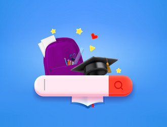 searching for a knowledge concept with search tab vector image