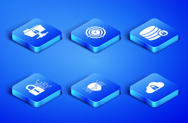 set cloud computing lock ftp folder and cyber vector image