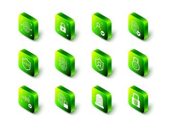 set fingerprint with lock face recognition user vector image