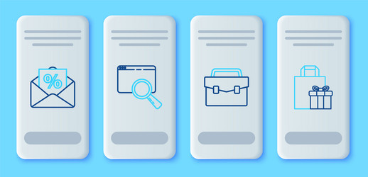 set line search in a browser window briefcase vector image