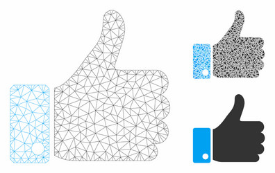 thumb up mesh network model and triangle vector image