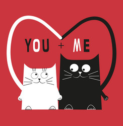 two cats in love vector