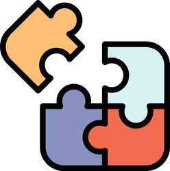 business game logic puzzle square flat color icon vector