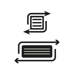 document sync process data transfer arrows file vector image