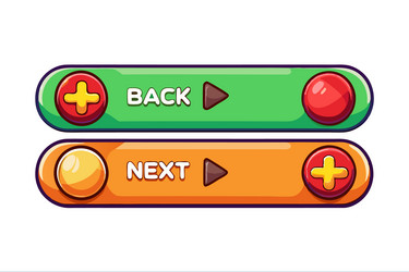 interactive buttons for navigation with plus vector image