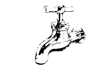 A water tap in art work vector