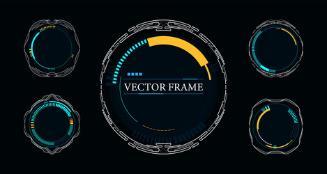 Set futuristic empty frames with hud elements Vector Image