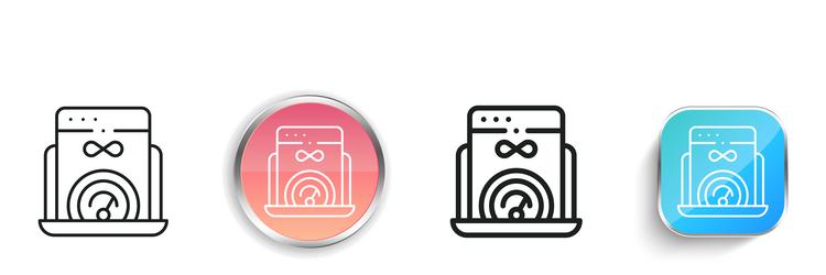 bandwidth icon thin linear regular and button vector image
