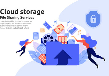 Cloud Storage & File Sharing vector image