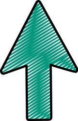 doodle arrow sign up direction icon vector