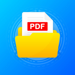 open folder icon with pdf file inside vector