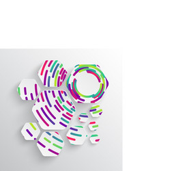 rounded shape with shadow and colorful circle vector image