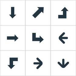 set of 9 simple indicator icons can be found vector image