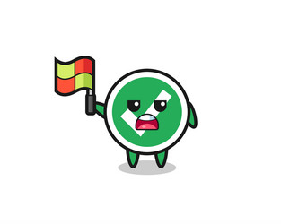 check mark character as line judge putting vector image