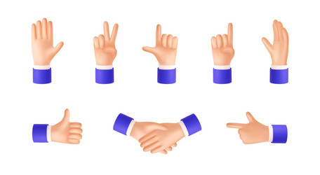 Premium Vector  Hand gesture emojis icons collection. handshake, biceps,  applause, thumb, peace, rock on, ok, folder hands gesturing. set of  different emoticon hands isolated illustration.