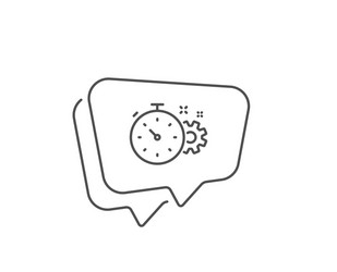 cogwheel with timer line icon engineering tool vector image