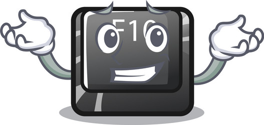 grinning button f10 on a keyboard character vector image