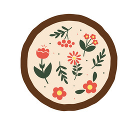 handmade pottery with ancient patterns vector image