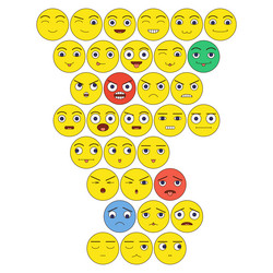 Pack of flat emoji vector