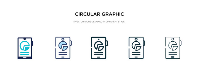 Circular graphic mobile icon in different vector