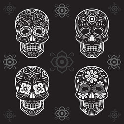 Day of the Dead Skull Set Vector Image