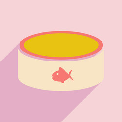 flat with shadow icon and mobile application cat vector image