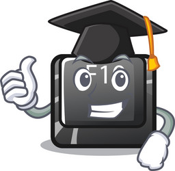 graduation button f10 on a keyboard character vector image