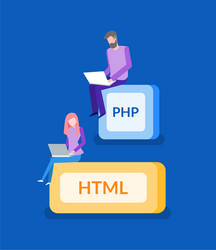 php and html programmer work it technologies vector image