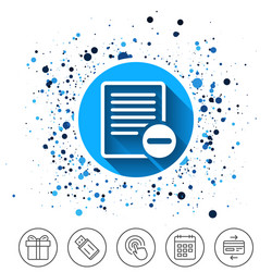 text file sign icon delete document symbol vector image