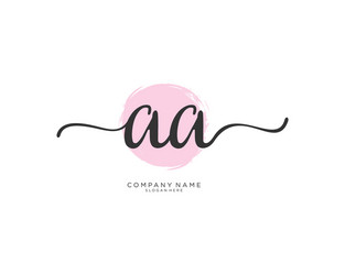 Aa initial handwriting logo design Royalty Free Vector Image