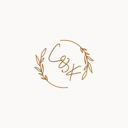 Letter ck wedding monogram logo design Royalty Free Vector