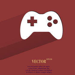 gaming joystick flat modern web button with long vector image
