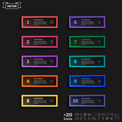 infographic design list with colorful square vector image