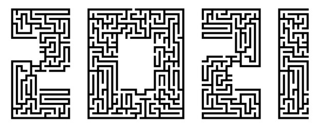 new year 2021 numbers written in font made from vector image